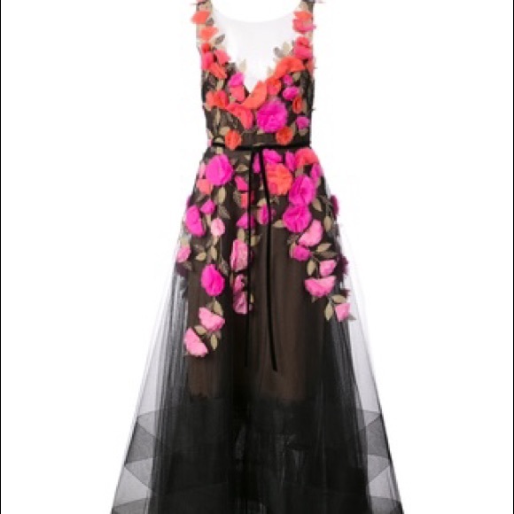 Marchesa Dresses & Skirts - ISO | MARCHESA NOTTE | Floral Appliqué Tulle Gown